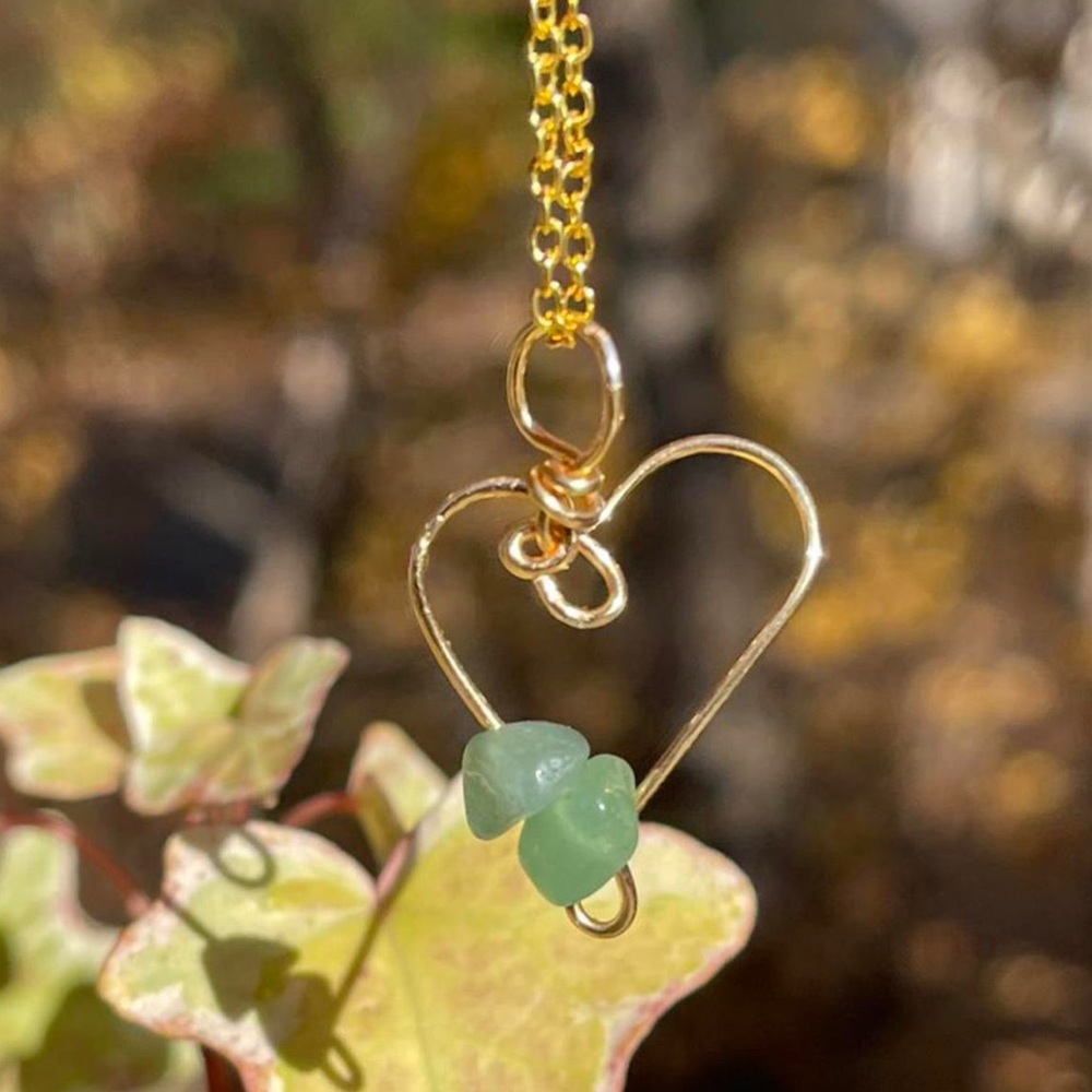Adventurine heart necklace